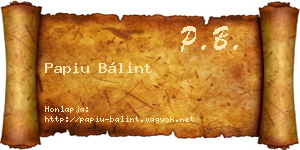 Papiu Bálint névjegykártya
